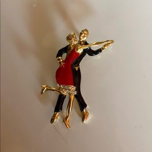 3 for $20 - Vintage Dancing couple Brooch ❤️